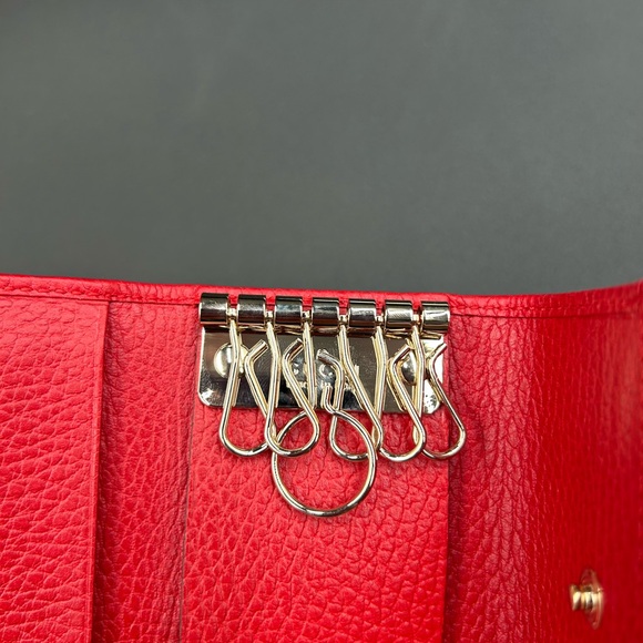 Authentic Gucci Key Case Color Red Women Fashion W 9.5cm H 7cm D 1cm - Picture 9 of 14